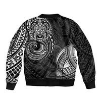 Polynesian Turtle Tribal Tattoo Sleeve Zip Bomber Jacket Black Style