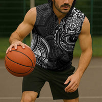 Polynesian Turtle Tribal Tattoo Sleeveless Zip Hoodie Black Style LT9 - Polynesian Pride