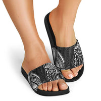 Polynesian Turtle Tribal Tattoo Slide Sandals Black Style - Polynesian Pride