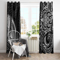 Polynesian Turtle Tribal Tattoo Window Curtain Black Style