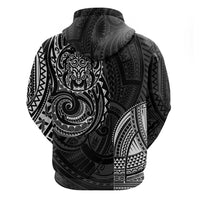 Polynesian Turtle Tribal Tattoo Zip Hoodie Black Style LT9 - Polynesian Pride