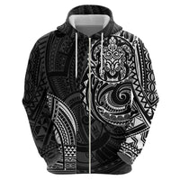 Polynesian Turtle Tribal Tattoo Zip Hoodie Black Style LT9 - Polynesian Pride