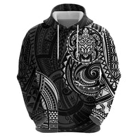 Polynesian Turtle Tribal Tattoo Zip Hoodie Black Style LT9 - Polynesian Pride