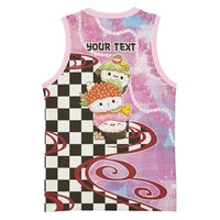 Personalized Japanese Kawaii Sushi Roll Basketball Jersey Wagara Palaka Pattern