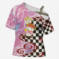 Personalized Japanese Kawaii Sushi Roll Cross Shoulder Shirt Wagara Palaka Pattern