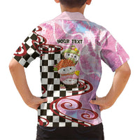 Personalized Japanese Kawaii Sushi Roll Family Matching Off Shoulder Maxi Dress and Hawaiian Shirt Wagara Palaka Pattern