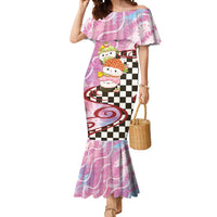 Personalized Japanese Kawaii Sushi Roll Mermaid Dress Wagara Palaka Pattern