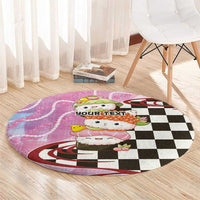 Personalized Japanese Kawaii Sushi Roll Round Carpet Wagara Palaka Pattern