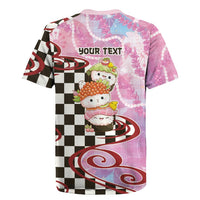 Personalized Japanese Kawaii Sushi Roll Rugby Jersey Wagara Palaka Pattern