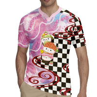Personalized Japanese Kawaii Sushi Roll Rugby Jersey Wagara Palaka Pattern