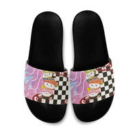 Personalized Japanese Kawaii Sushi Roll Slide Sandals Wagara Palaka Pattern