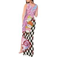 Personalized Japanese Kawaii Sushi Roll Tank Maxi Dress Wagara Palaka Pattern