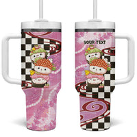 Personalized Japanese Kawaii Sushi Roll Tumbler With Handle Wagara Palaka Pattern