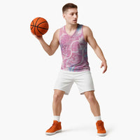 Japanese Koi Fish Basketball Jersey Pink Wagara Palaka Honohono Pikake Lei