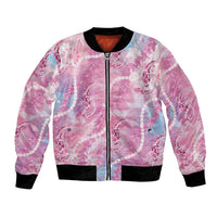 Japanese Koi Fish Bomber Jacket Pink Wagara Palaka Honohono Pikake Lei LT9 Unisex Pink - Polynesian Pride
