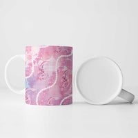 Japanese Koi Fish Ceramic Mug Pink Wagara Palaka Honohono Pikake Lei