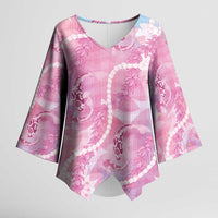 Japanese Koi Fish Kimono Sleeve Blouse Pink Wagara Palaka Honohono Pikake Lei