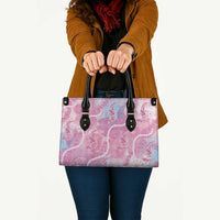 Japanese Koi Fish Leather Bag Pink Wagara Palaka Honohono Pikake Lei