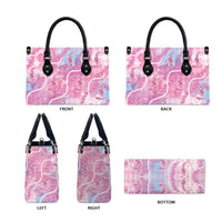 Japanese Koi Fish Leather Bag Pink Wagara Palaka Honohono Pikake Lei