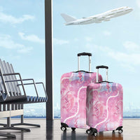 Japanese Koi Fish Luggage Cover Pink Wagara Palaka Honohono Pikake Lei