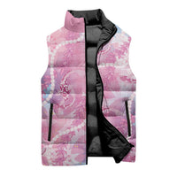 Japanese Koi Fish Sleeveless Puffer Jacket Pink Wagara Palaka Honohono Pikake Lei LT9 - Polynesian Pride