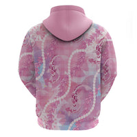 Japanese Koi Fish Zip Hoodie Pink Wagara Palaka Honohono Pikake Lei