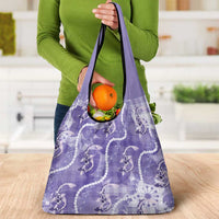 Japanese Koi Fish Grocery Bag Purple Wagara Palaka Honohono Pikake Lei