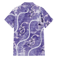 Japanese Koi Fish Hawaiian Shirt Purple Wagara Palaka Honohono Pikake Lei