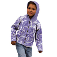 Japanese Koi Fish Kid Hoodie Purple Wagara Palaka Honohono Pikake Lei
