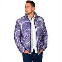 Japanese Koi Fish Padded Jacket Purple Wagara Palaka Honohono Pikake Lei