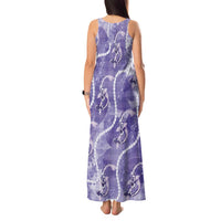 Japanese Koi Fish Tank Maxi Dress Purple Wagara Palaka Honohono Pikake Lei