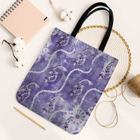 Japanese Koi Fish Tote Bag Purple Wagara Palaka Honohono Pikake Lei