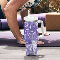 Japanese Koi Fish Tumbler With Handle Purple Wagara Palaka Honohono Pikake Lei