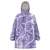 Japanese Koi Fish Wearable Blanket Hoodie Purple Wagara Palaka Honohono Pikake Lei