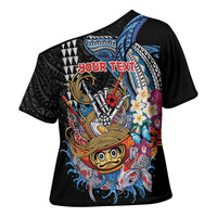 Personalized Japanese Koi Fish Ramen Cross Shoulder Shirt Aloha Shark Kakau Pattern LT9 - Polynesian Pride