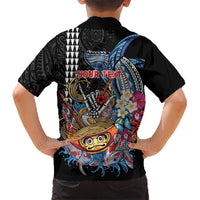 Personalized Japanese Koi Fish Ramen Hawaiian Shirt Aloha Shark Kakau Pattern