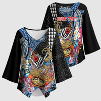 Personalized Japanese Koi Fish Ramen Kimono Sleeve Blouse Aloha Shark Kakau Pattern