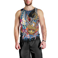 Personalized Japanese Koi Fish Ramen Men Tank Top Aloha Shark Kakau Pattern