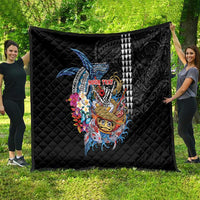 Personalized Japanese Koi Fish Ramen Quilt Aloha Shark Kakau Pattern