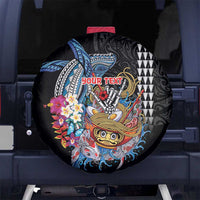 Personalized Japanese Koi Fish Ramen Spare Tire Cover Aloha Shark Kakau Pattern