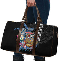 Personalized Japanese Koi Fish Ramen Travel Bag Aloha Shark Kakau Pattern