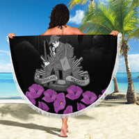 ANZAC Day Remembrance Beach Blanket Purple Poppy We Will Remember Them