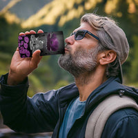 ANZAC Day Remembrance 4 in 1 Can Cooler Tumbler Purple Poppy We Will Remember Them