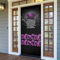 ANZAC Day Remembrance Door Cover Purple Poppy We Will Remember Them