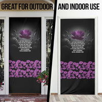 ANZAC Day Remembrance Door Cover Purple Poppy We Will Remember Them