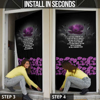 ANZAC Day Remembrance Door Cover Purple Poppy We Will Remember Them