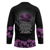 ANZAC Day Remembrance Hockey Jersey Purple Poppy We Will Remember Them