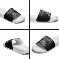 ANZAC Day Remembrance Slide Sandals Purple Poppy We Will Remember Them LT9 - Polynesian Pride