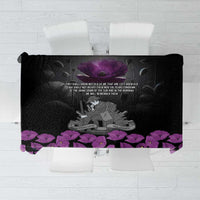 ANZAC Day Remembrance Tablecloth Purple Poppy We Will Remember Them