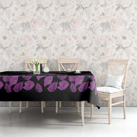 ANZAC Day Remembrance Tablecloth Purple Poppy We Will Remember Them